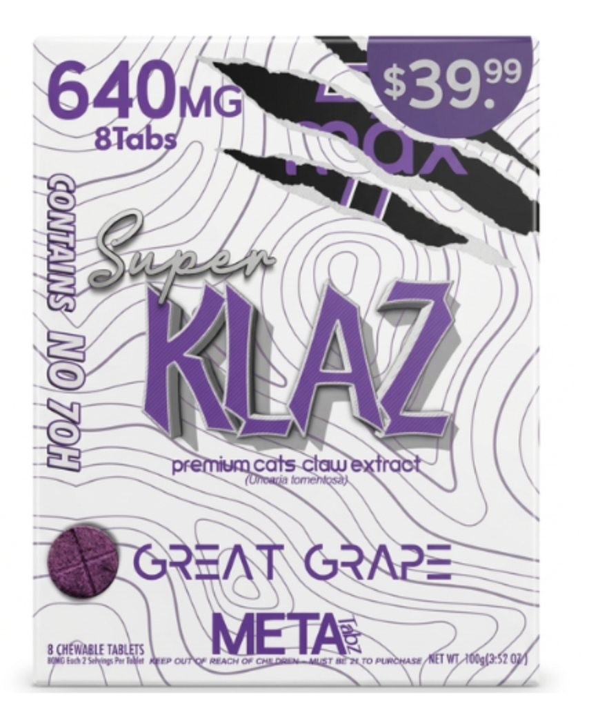 KLAZ Cat’s Claw |  640mg 8ct | Great Grape